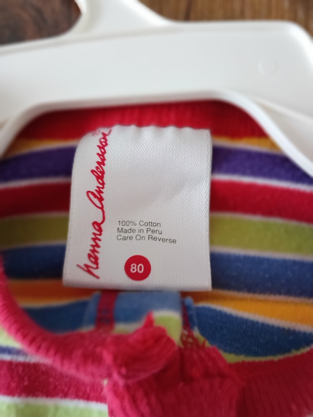 Hanna Andersson Rainbow Stripe Long Sleeve Tee with Pink Trim